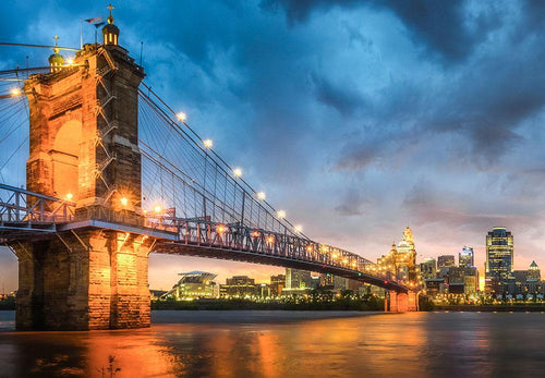 Cincinnati Bridge at Dusk 1000 Piece Adult's Jigsaw Puzzle